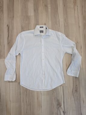 C2 by Calibrate Men's White Long-Sleeve Button-Up Dress Shirt
